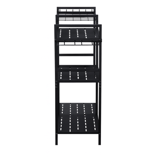 6 Tier Garden Tool Organizer Heavy Duty Metal Garage Storage Rack for Yard & Shed